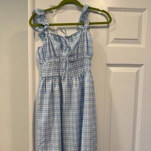 WAYF Gingham blue dress